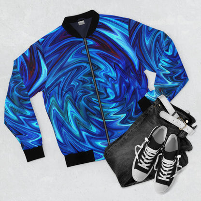 Bomber Jackets - Men's Vortex Blue Bomber Jacket - Acid Daddy