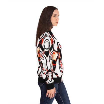 All Over Prints - Women's Crimson Rage Bomber Jacket - Acid Daddy