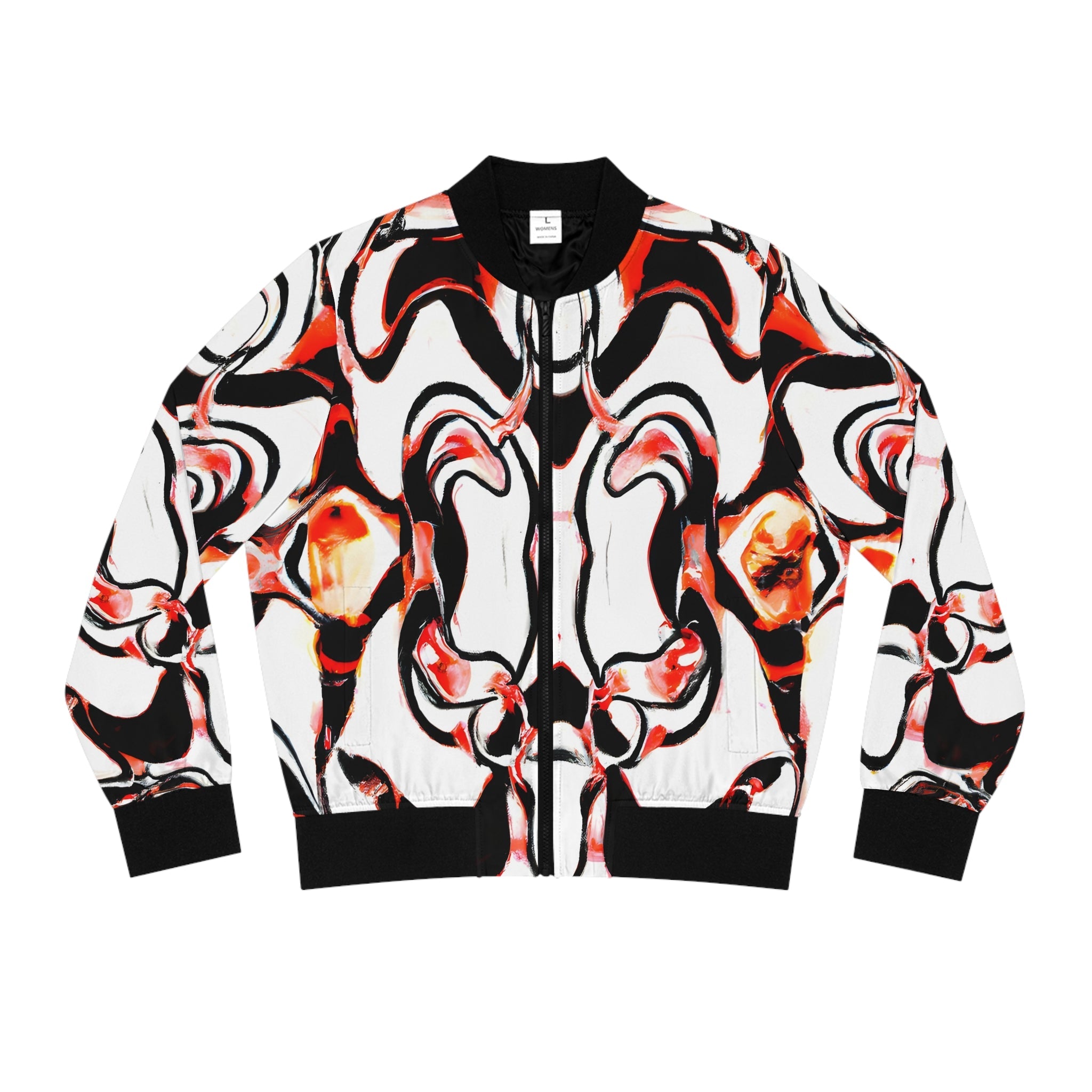 All Over Prints - Women's Crimson Rage Bomber Jacket - Acid Daddy