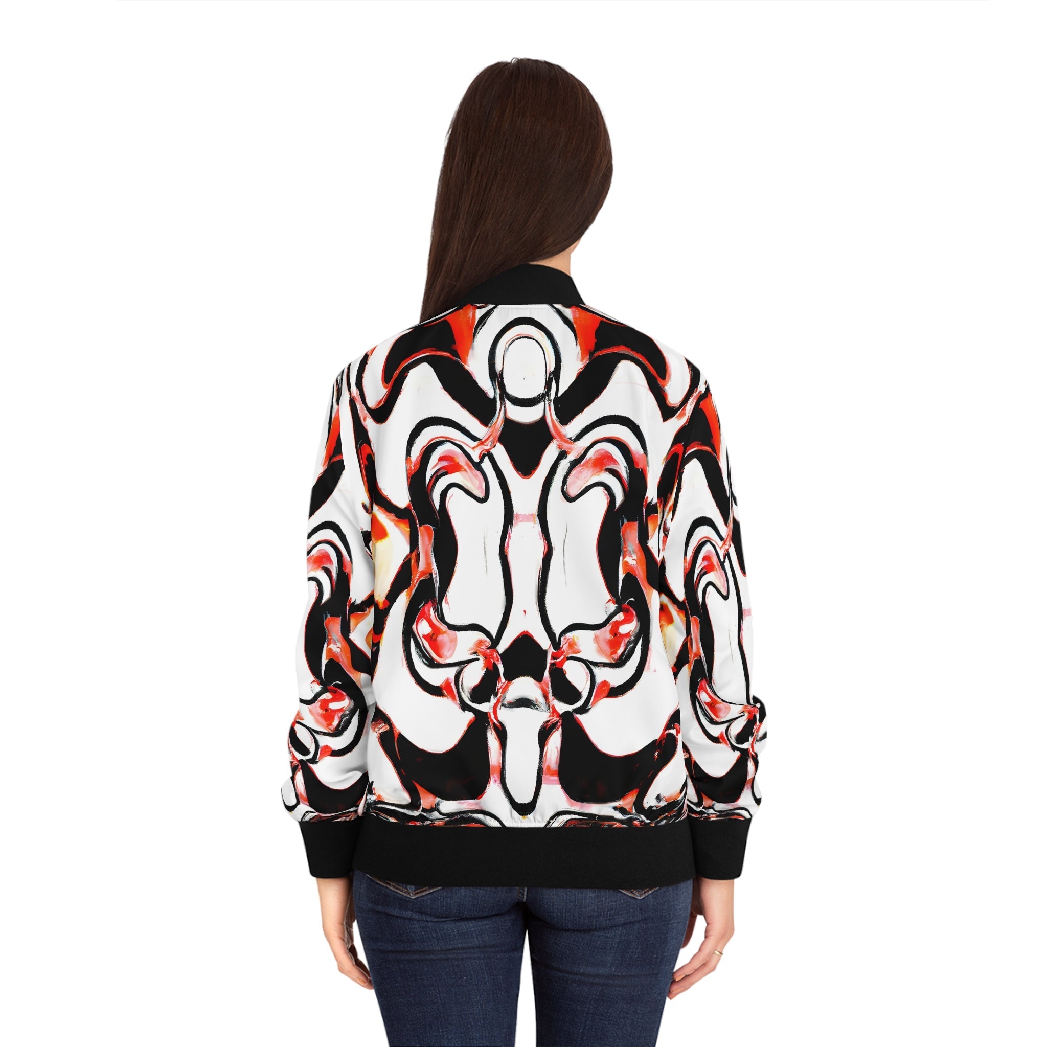 All Over Prints - Women's Crimson Rage Bomber Jacket - Acid Daddy