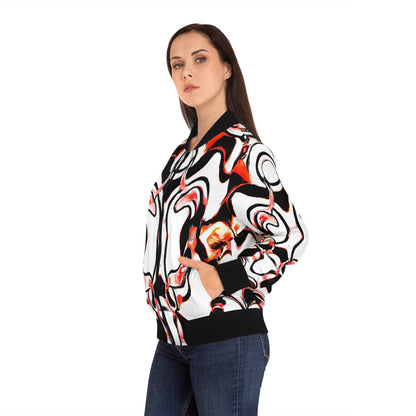 All Over Prints - Women's Crimson Rage Bomber Jacket - Acid Daddy