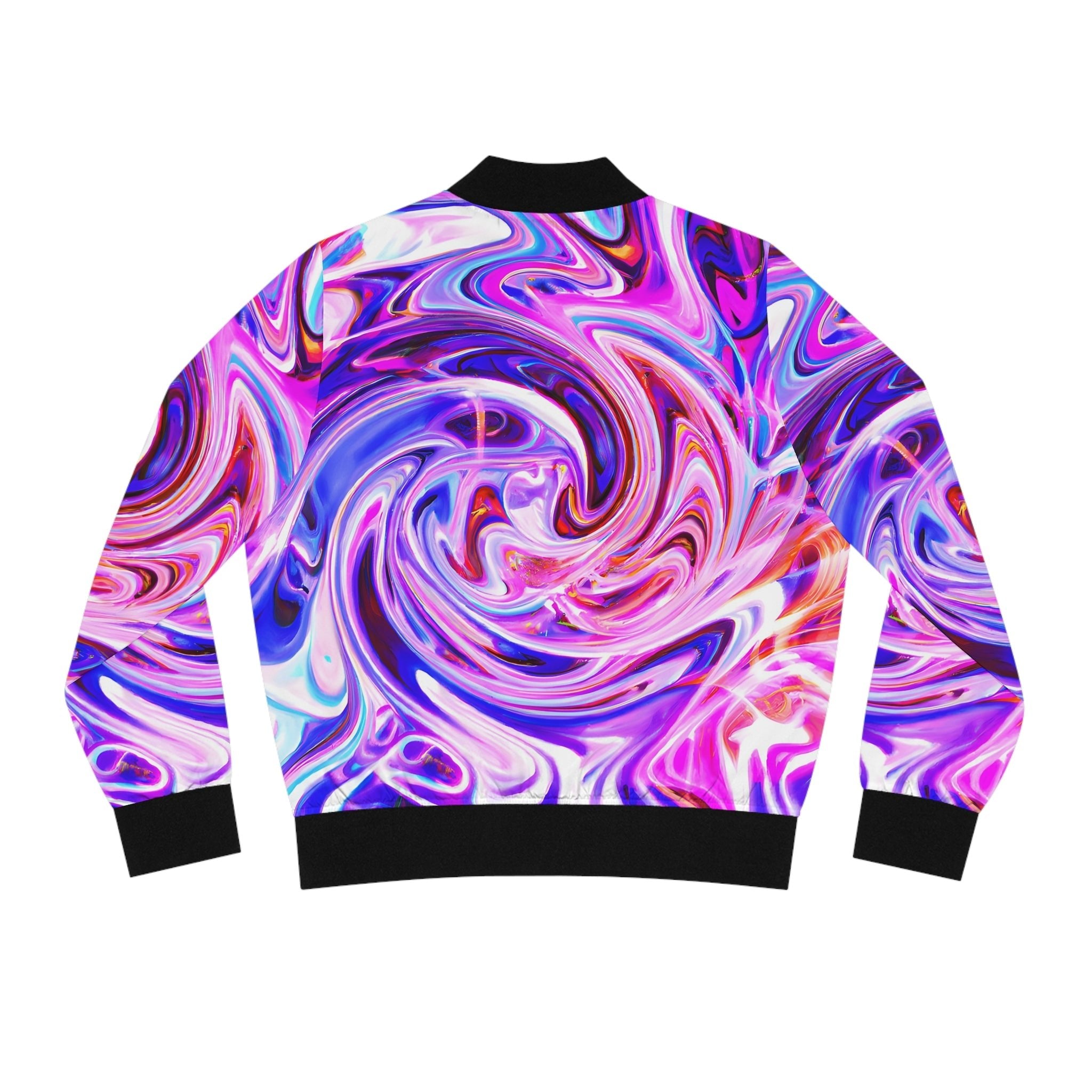 Bomber Jackets - Women's Psychedelic Purple Swirl Bomber Jacket - Acid Daddy