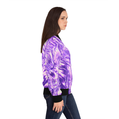 Bomber Jackets - Women's Vaporous Lavender Mist Bomber Jacket - Acid Daddy