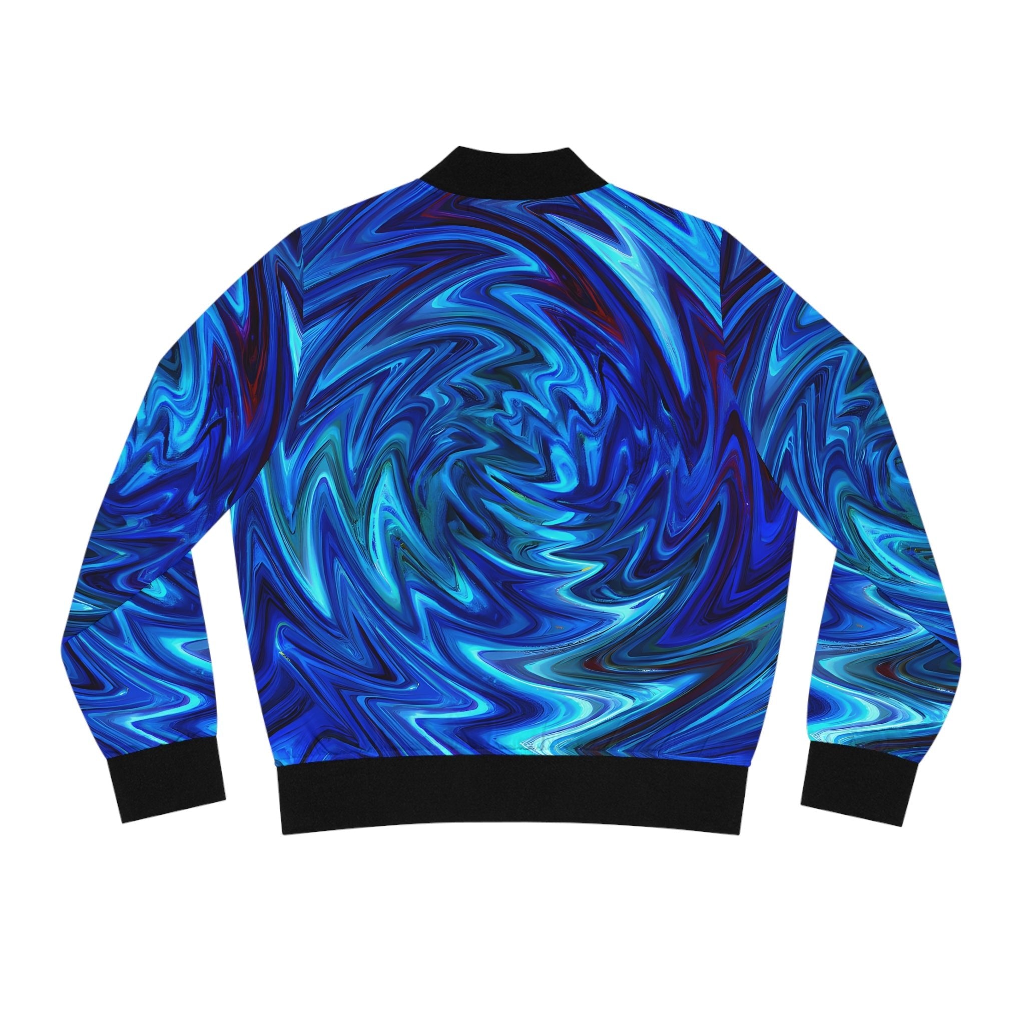 All Over Prints - Women's Vortex Blue Bomber Jacket - Acid Daddy