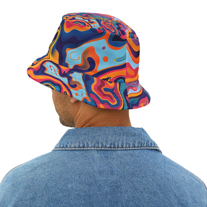 Bucket Hats - Psychedelic Peach Lilac Bucket Hat - Acid Daddy