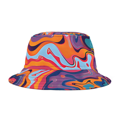 Bucket Hats - Psychedelic Peach Lilac Bucket Hat - Acid Daddy