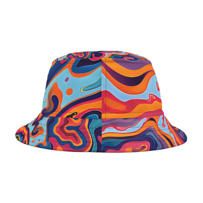 Bucket Hats - Psychedelic Peach Lilac Bucket Hat - Acid Daddy