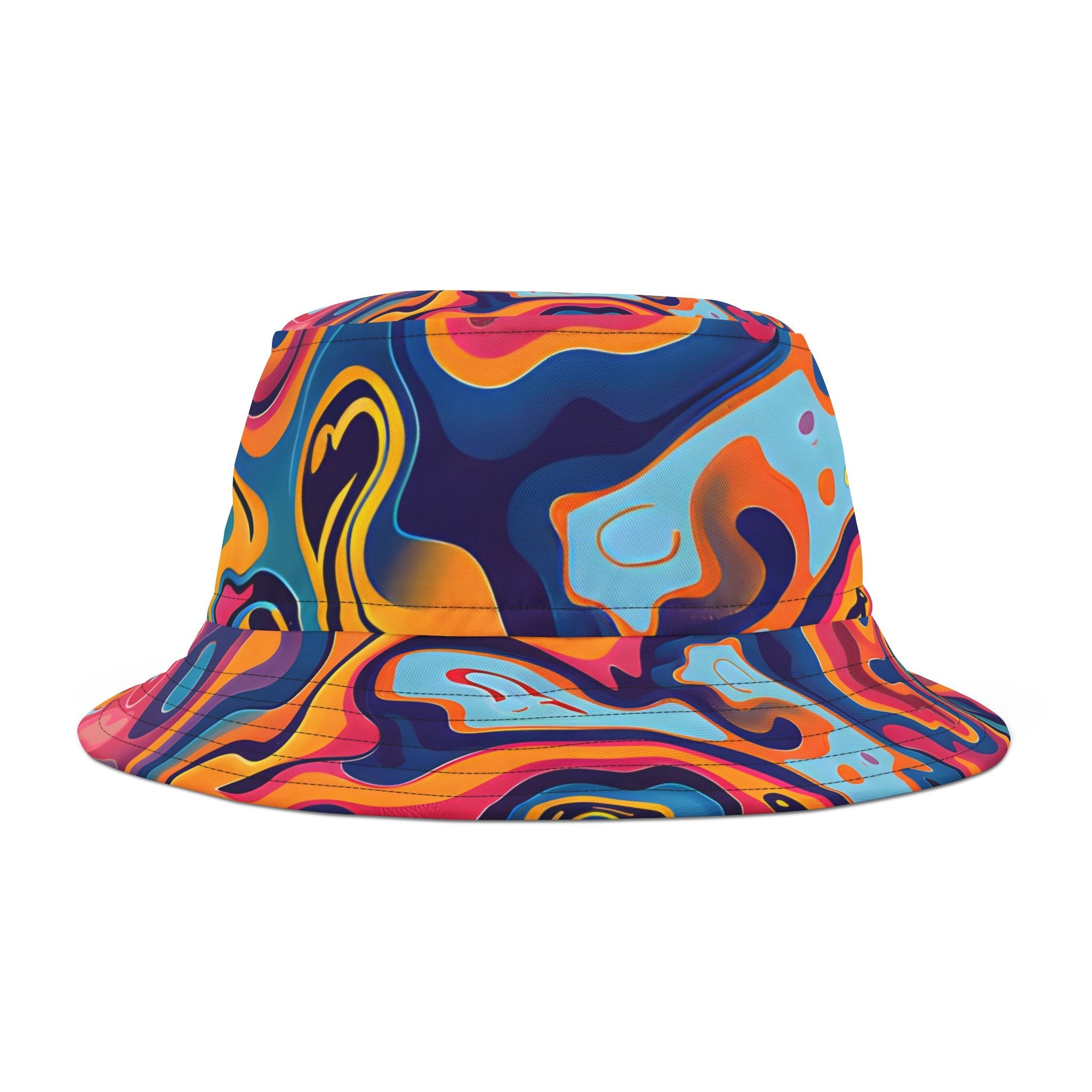 Bucket Hats - Psychedelic Peach Lilac Bucket Hat - Acid Daddy