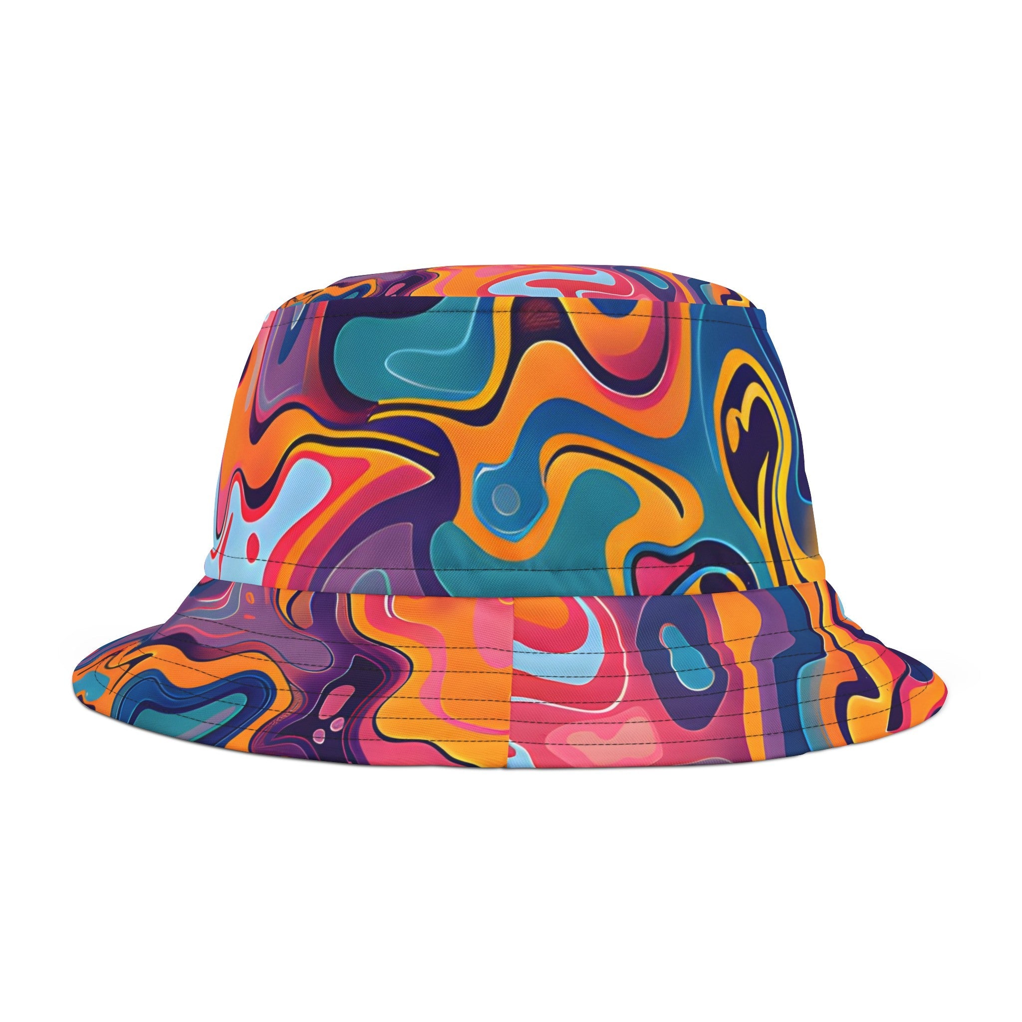 Bucket Hats - Psychedelic Peach Lilac Bucket Hat - Acid Daddy