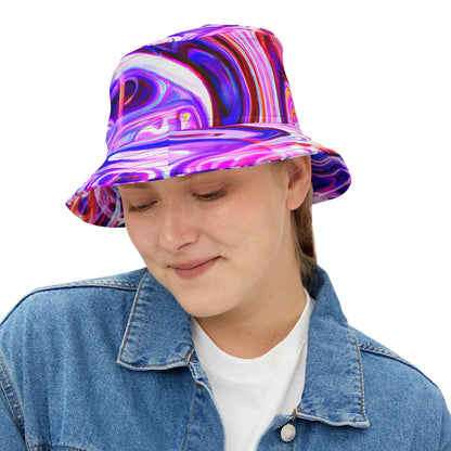 Bucket Hats - Psychedelic Purple Swirl Bucket Hat - Acid Daddy