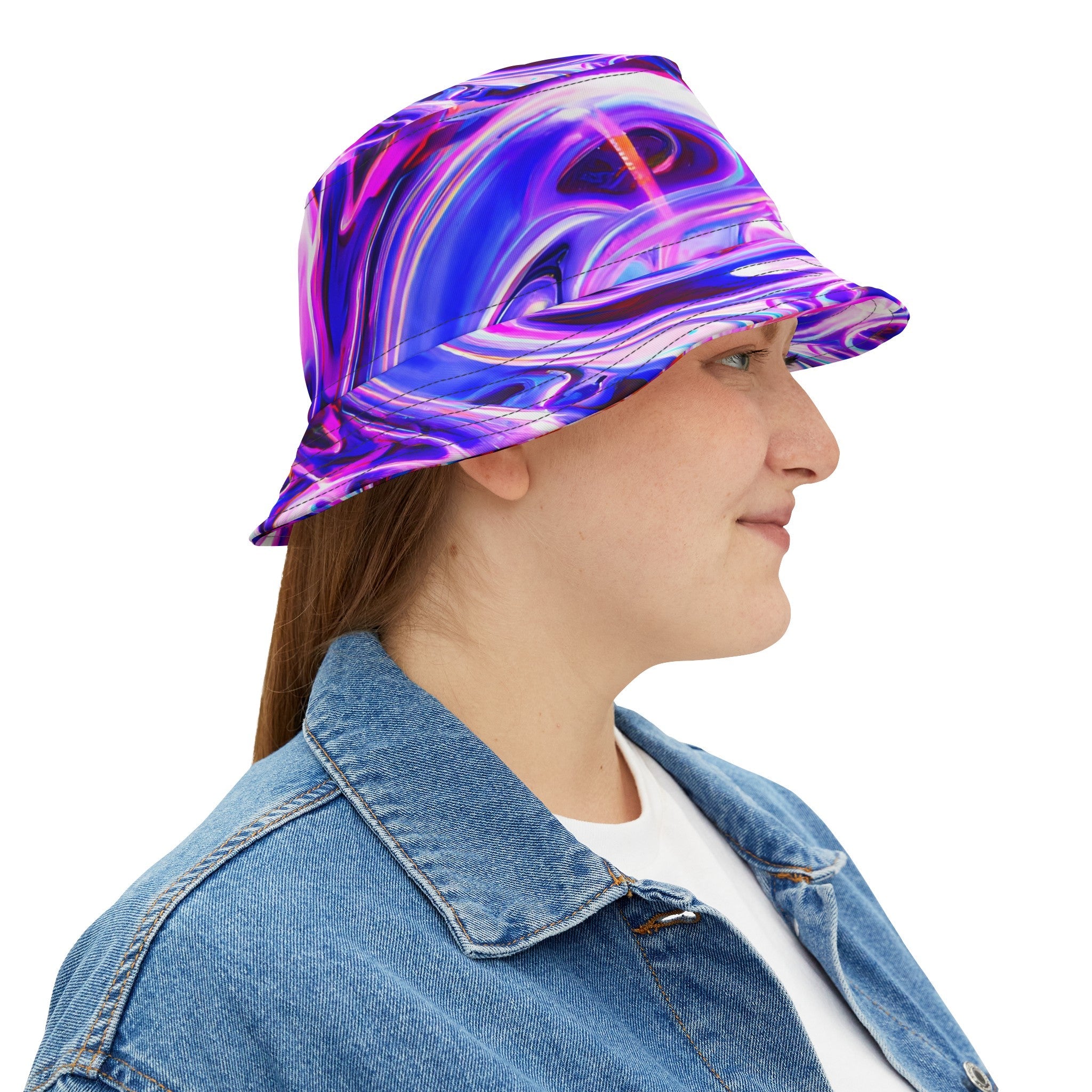 Bucket Hats - Psychedelic Purple Swirl Bucket Hat - Acid Daddy