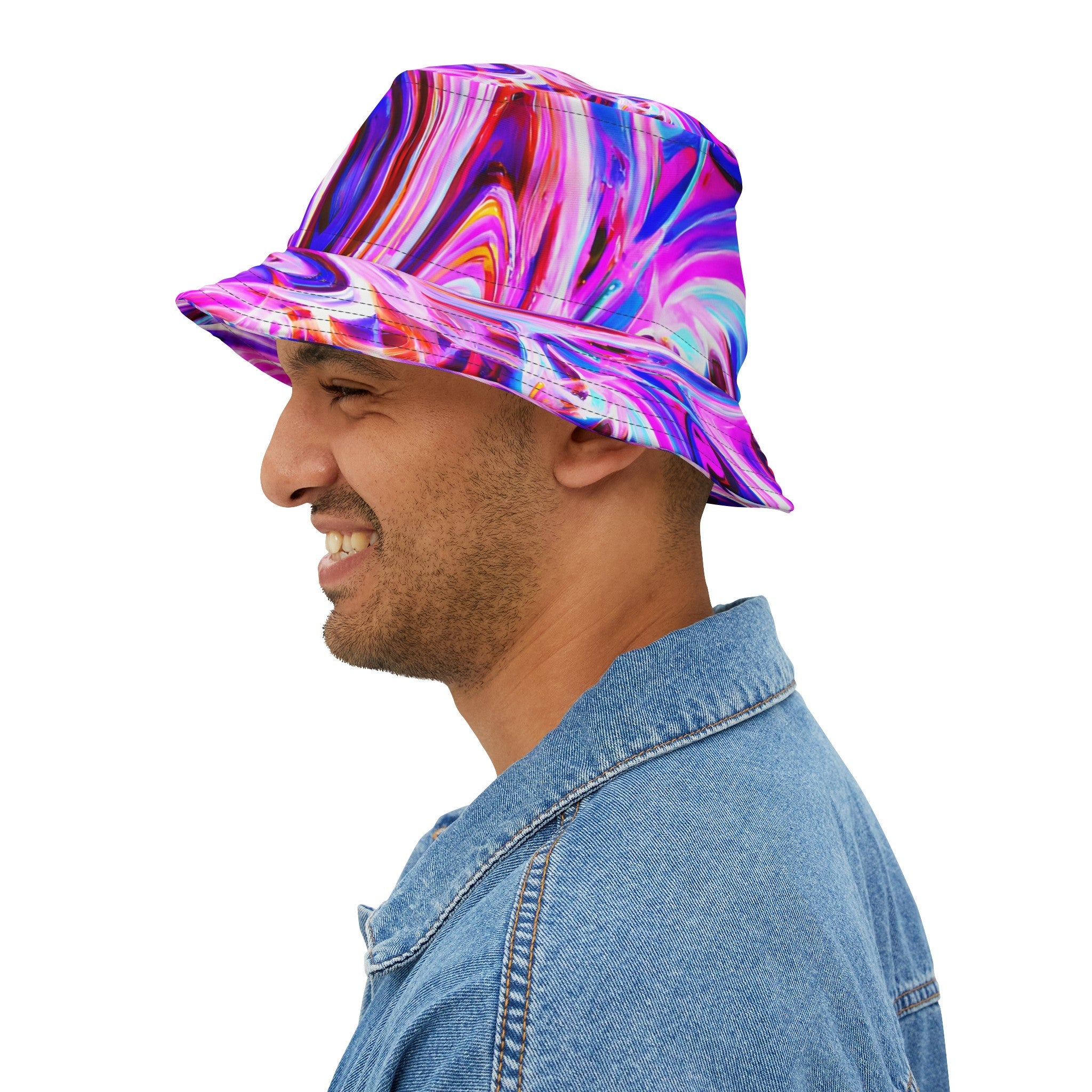 Bucket Hats - Psychedelic Purple Swirl Bucket Hat - Acid Daddy