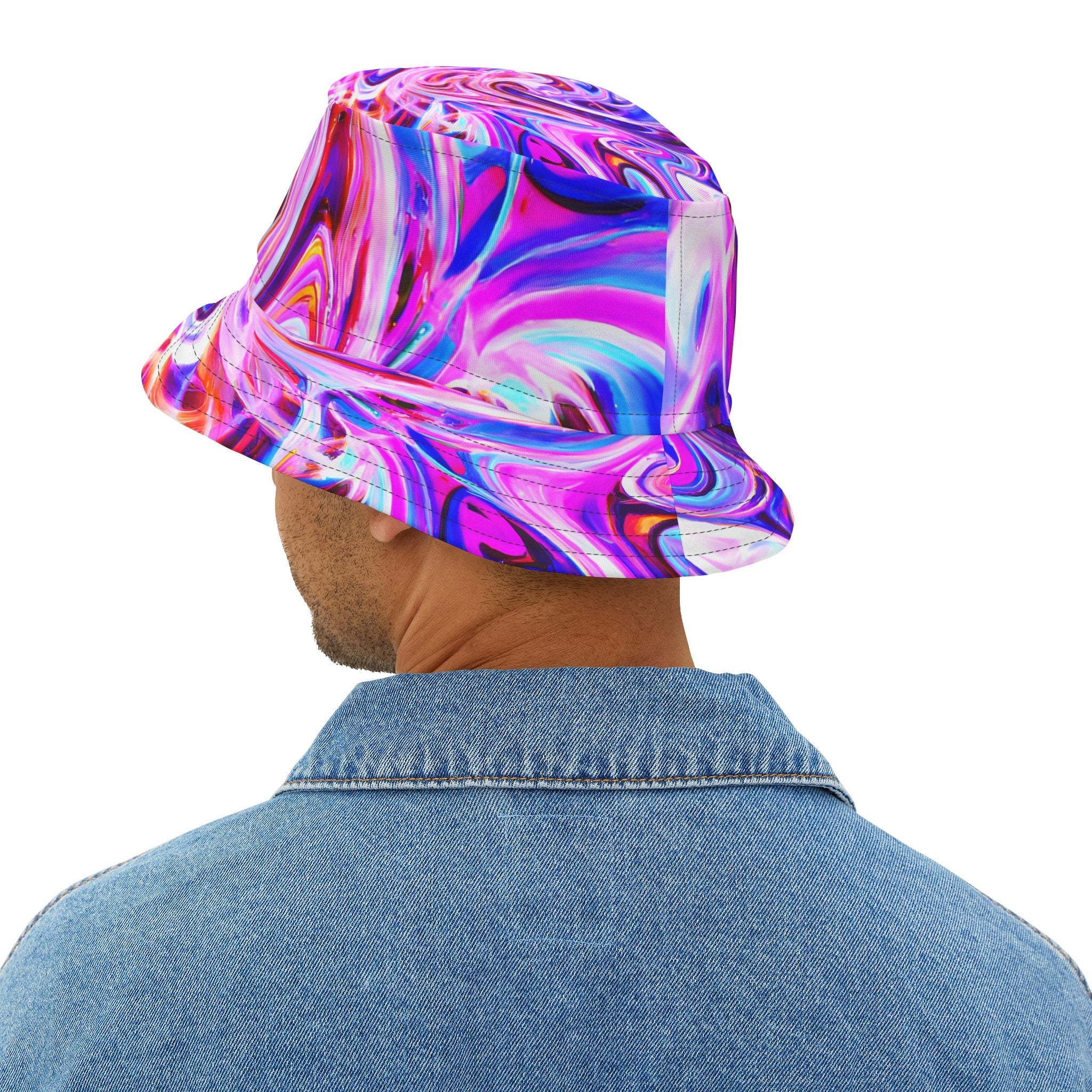 Bucket Hats - Psychedelic Purple Swirl Bucket Hat - Acid Daddy