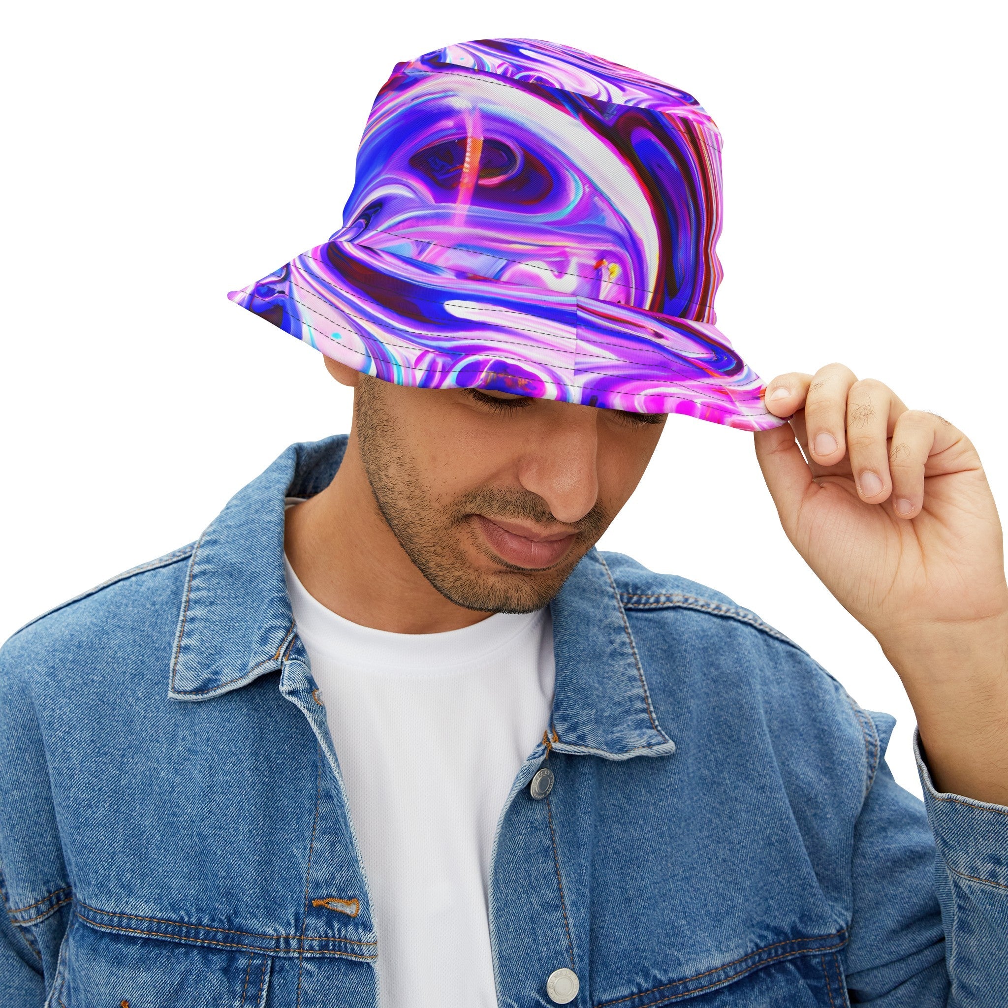 Bucket Hats - Psychedelic Purple Swirl Bucket Hat - Acid Daddy