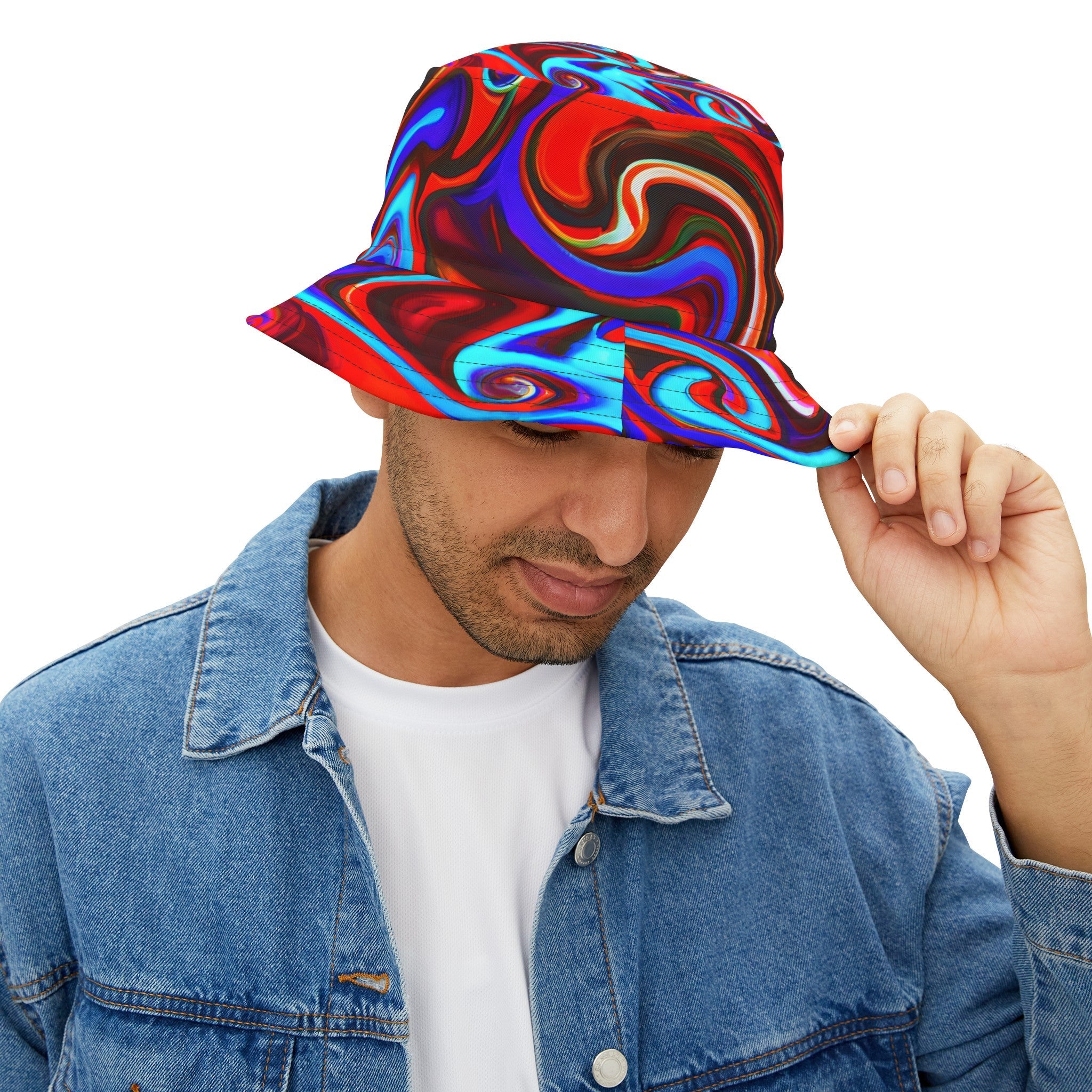 Bucket Hats - Red Vortex Bucket Hat - Acid Daddy