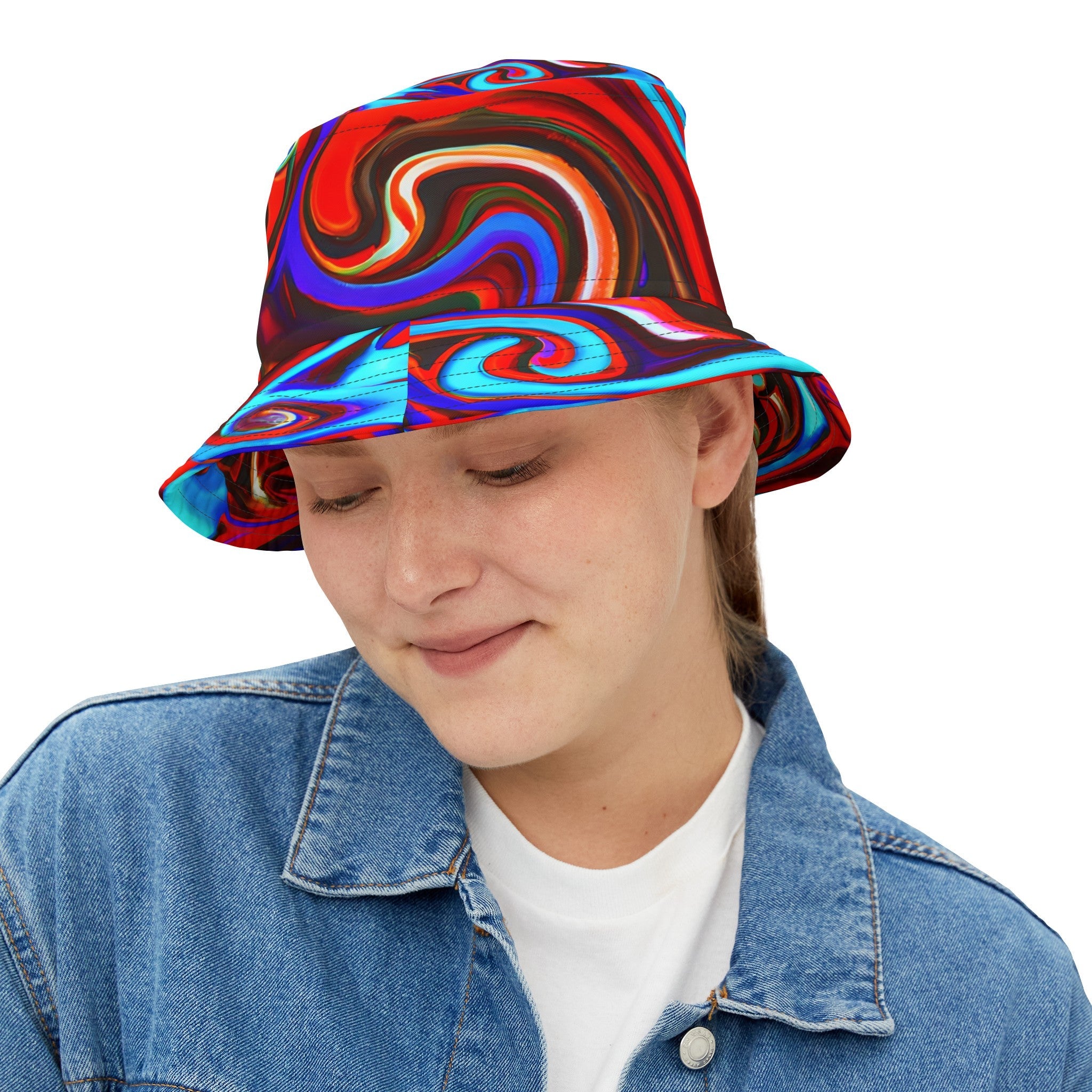 Bucket Hats - Red Vortex Bucket Hat - Acid Daddy