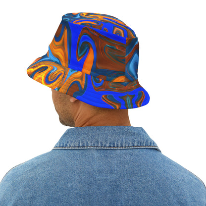 Bucket Hats - Trippy Blue Orange Bucket Hat - Acid Daddy