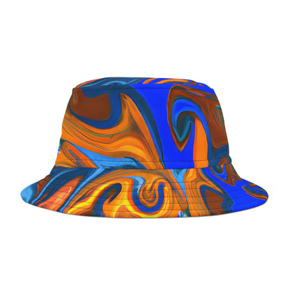 Bucket Hats - Trippy Blue Orange Bucket Hat - Acid Daddy