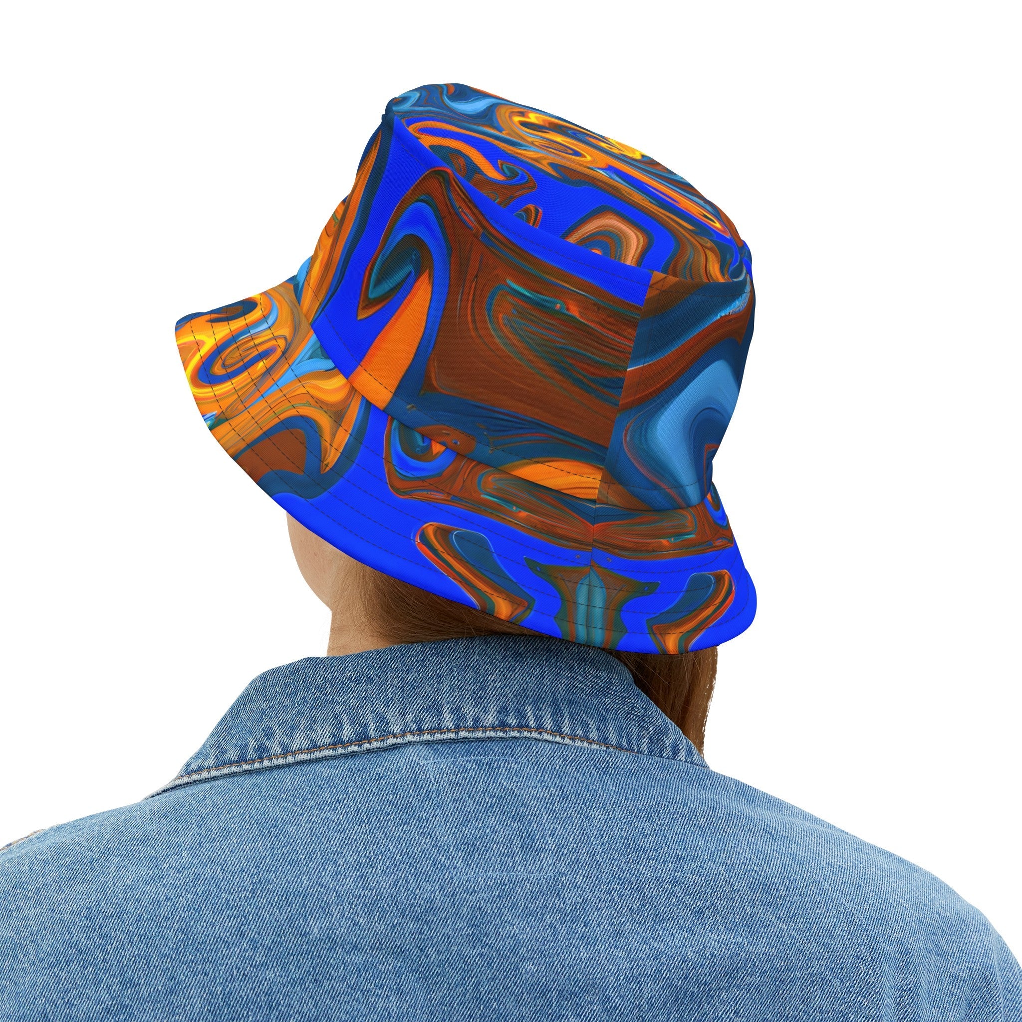 Bucket Hats - Trippy Blue Orange Bucket Hat - Acid Daddy