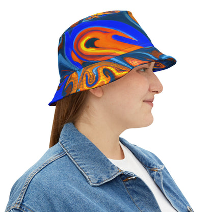 Bucket Hats - Trippy Blue Orange Bucket Hat - Acid Daddy