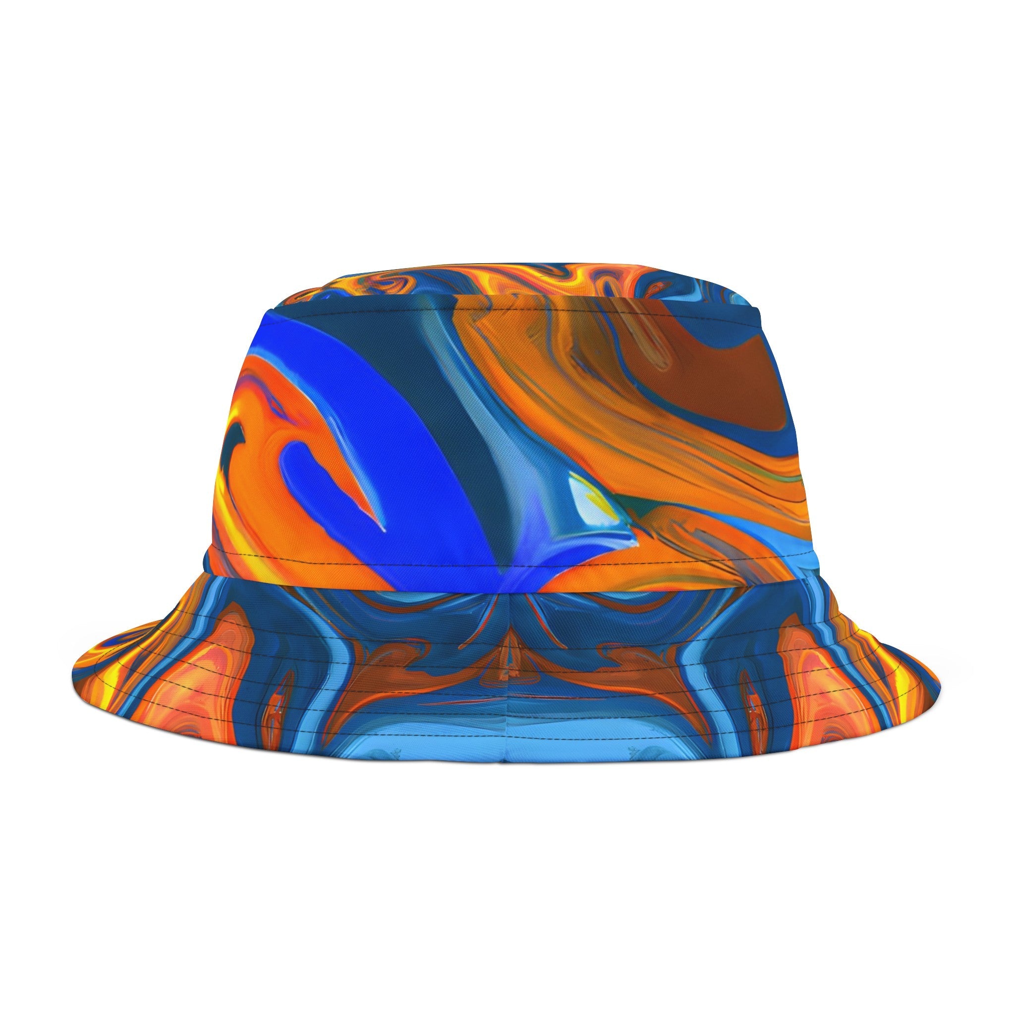 Bucket Hats - Trippy Blue Orange Bucket Hat - Acid Daddy