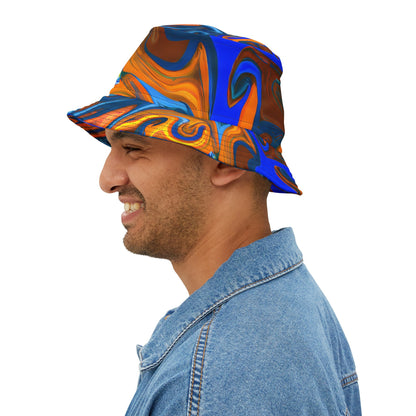 Bucket Hats - Trippy Blue Orange Bucket Hat - Acid Daddy