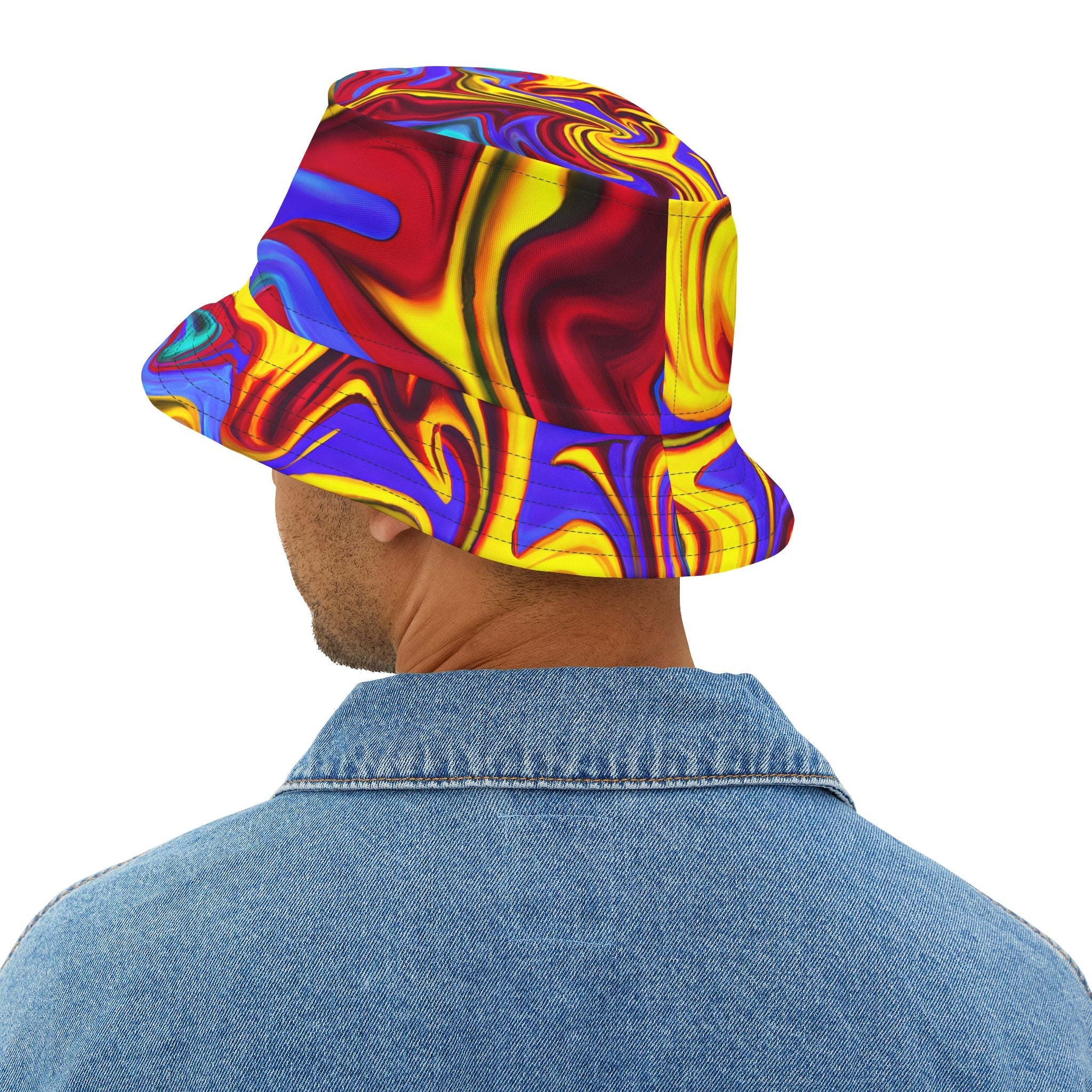 Trippy Yellow Swirl Bucket Hat