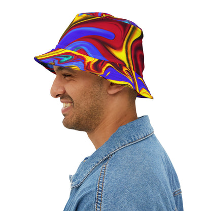 Bucket Hats - Trippy Yellow Swirl Bucket Hat - Acid Daddy