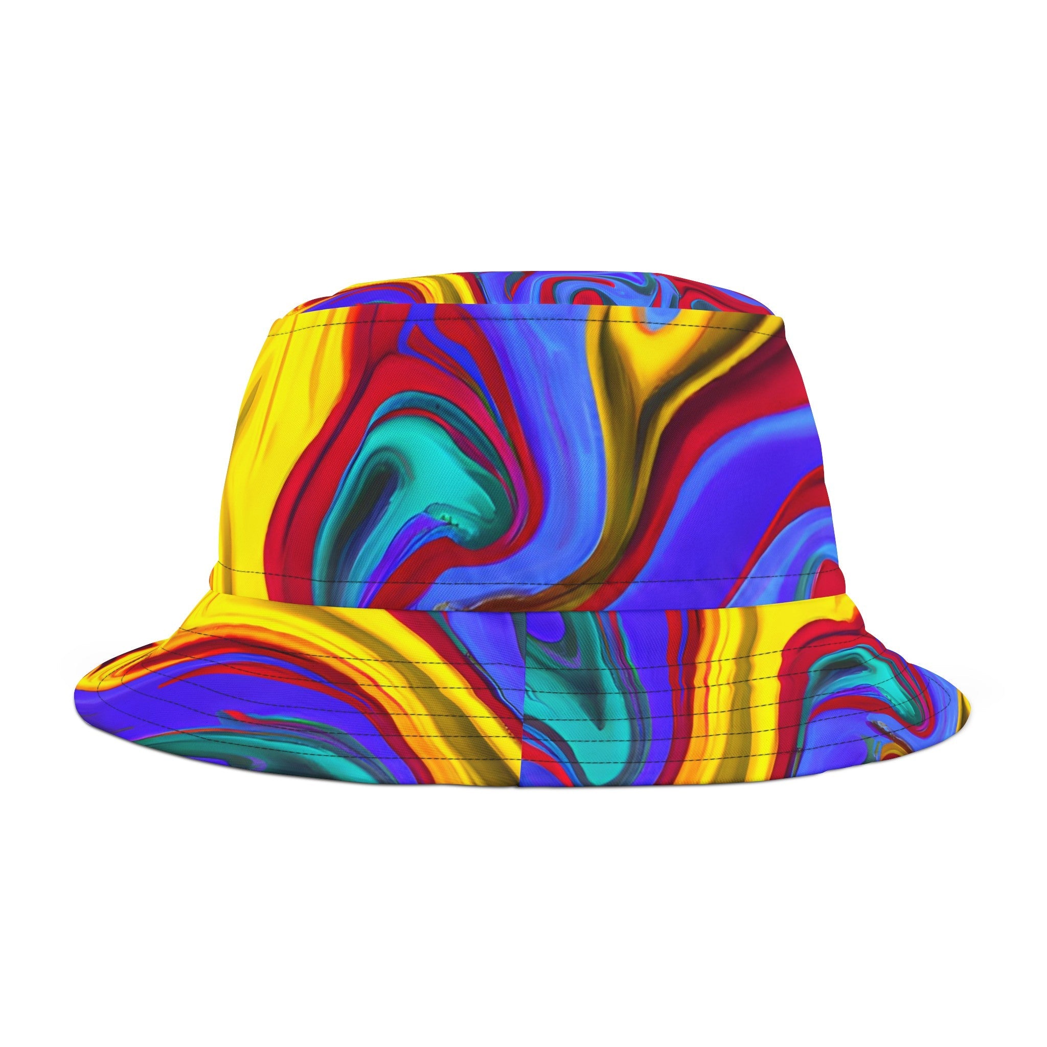 Bucket Hats - Trippy Yellow Swirl Bucket Hat - Acid Daddy