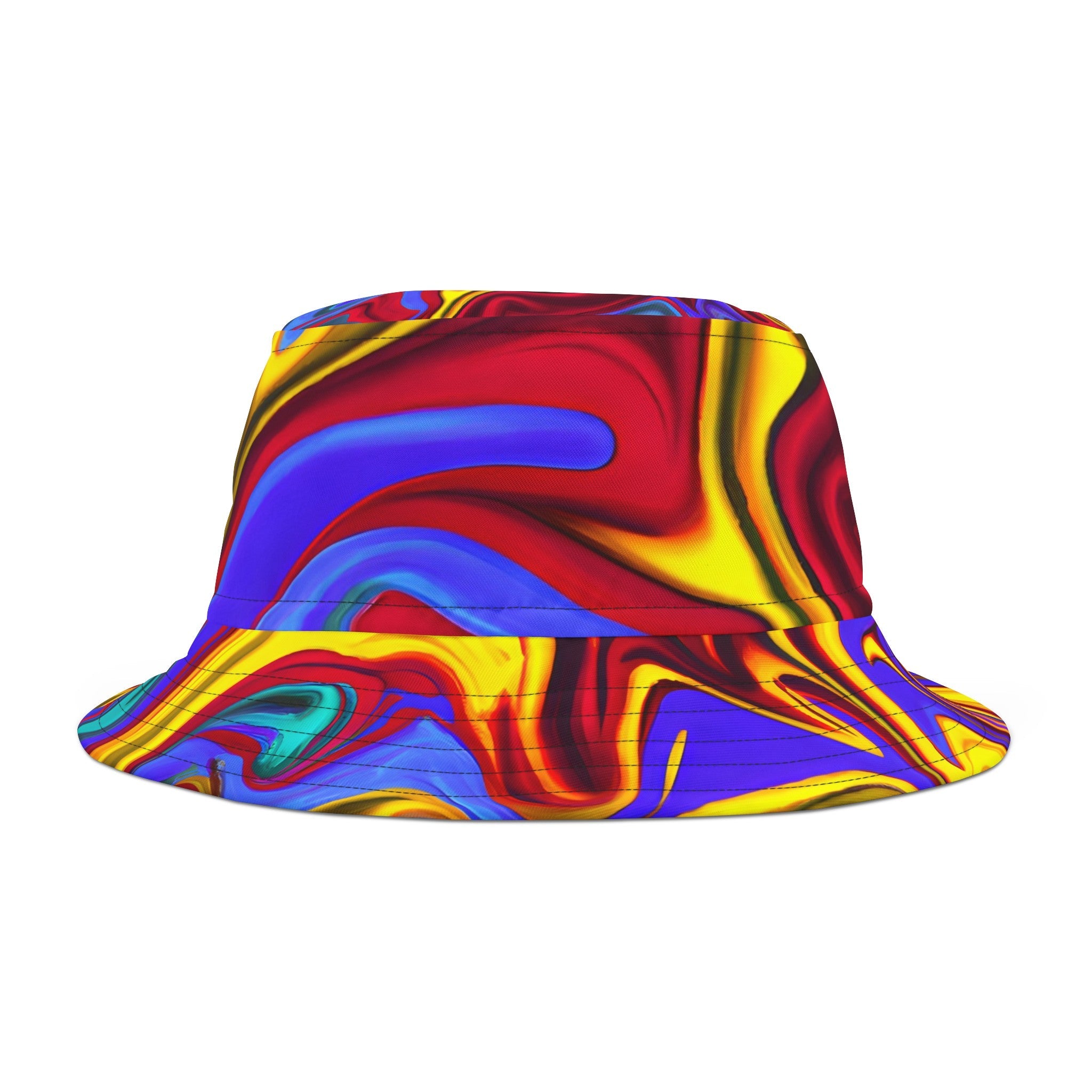 Bucket Hats - Trippy Yellow Swirl Bucket Hat - Acid Daddy