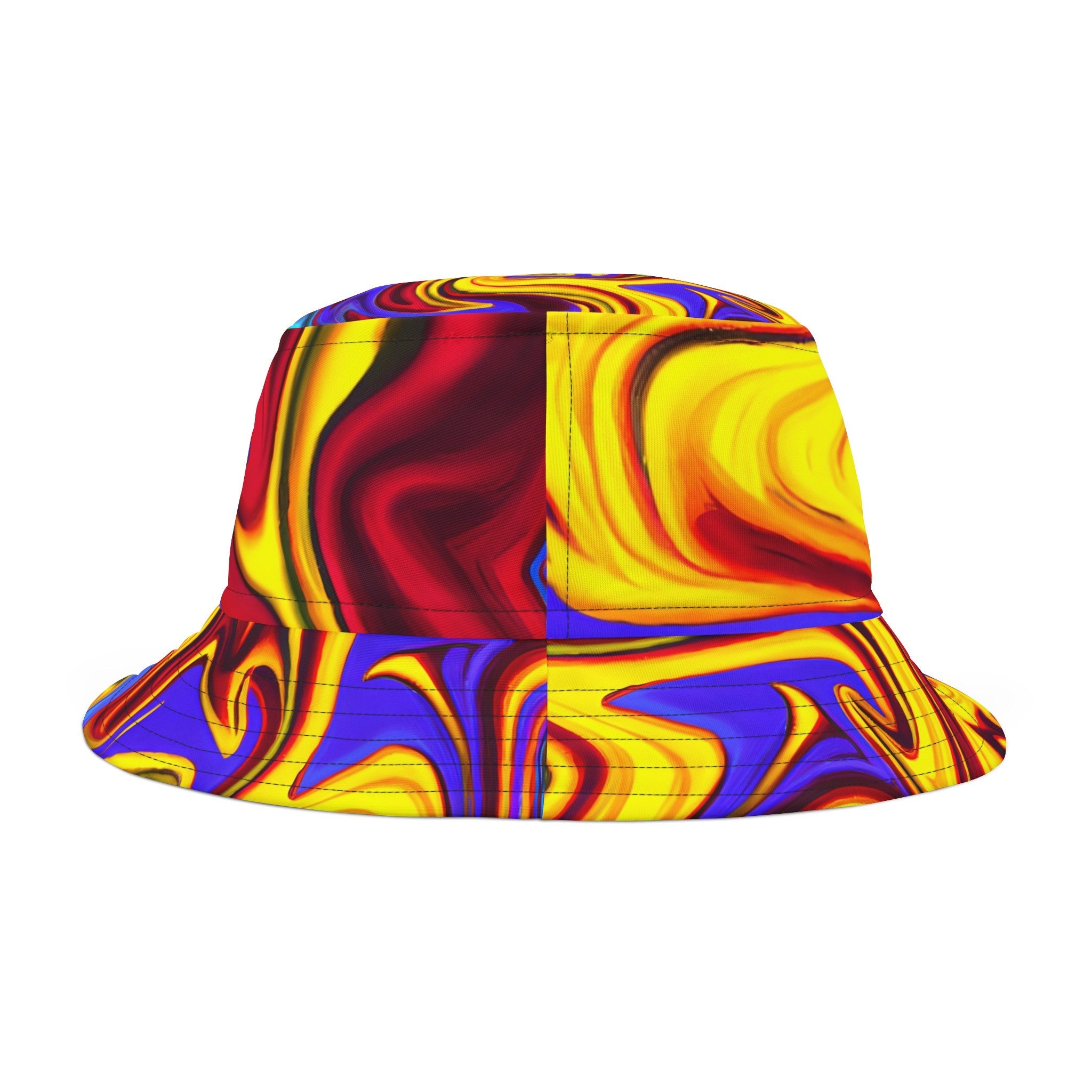 Bucket Hats - Trippy Yellow Swirl Bucket Hat - Acid Daddy