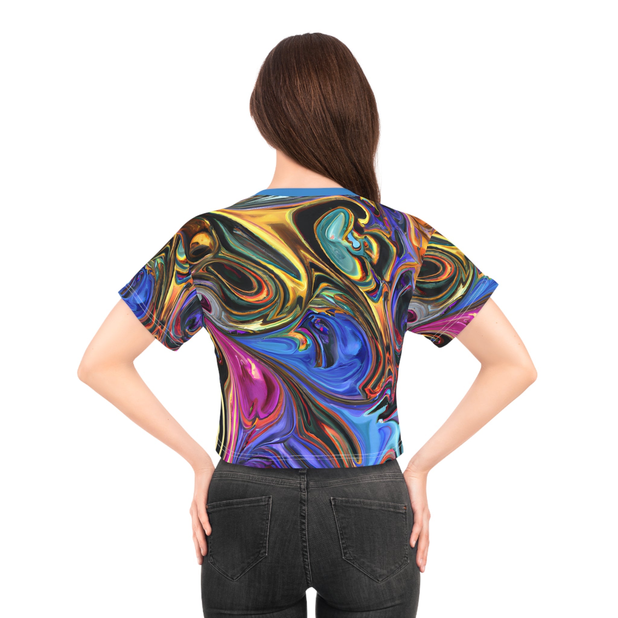 Crop Top Tees - Women's Painted Serenity Crop Top Tee - Acid Daddy