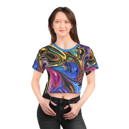 Crop Top Tees - Women's Painted Serenity Crop Top Tee - Acid Daddy