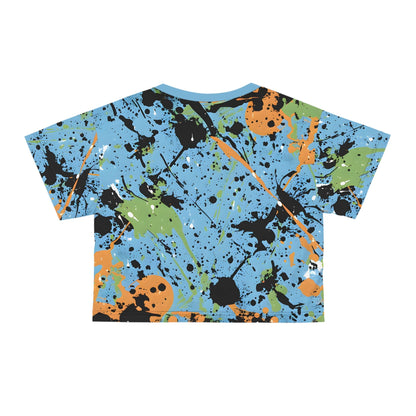 Crop Tops - Women's Sky Blue Splash Crop Top Tee - Acid Daddy