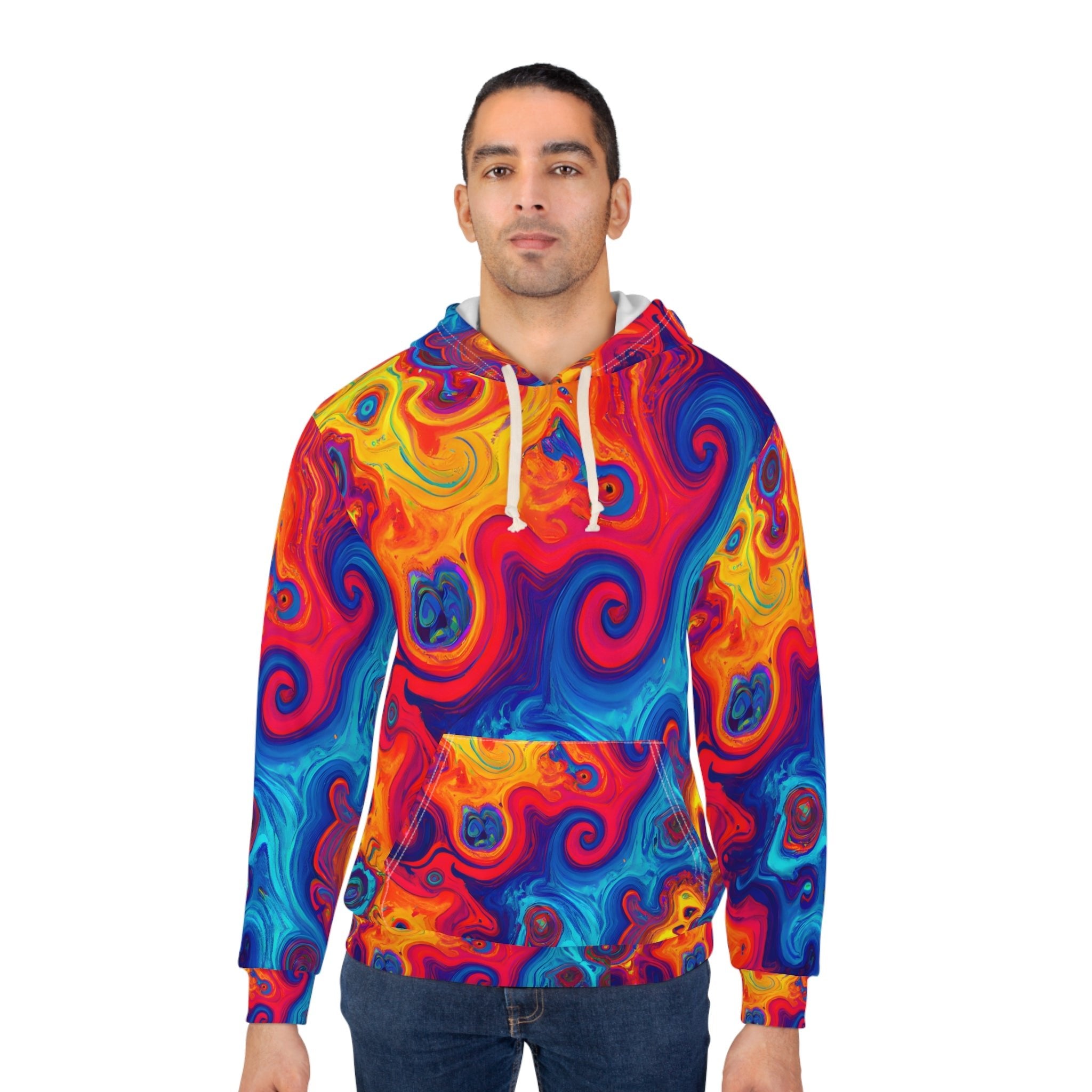 Pullover Hoodies - Amoebic Blue Unisex Pullover Hoodie - Acid Daddy