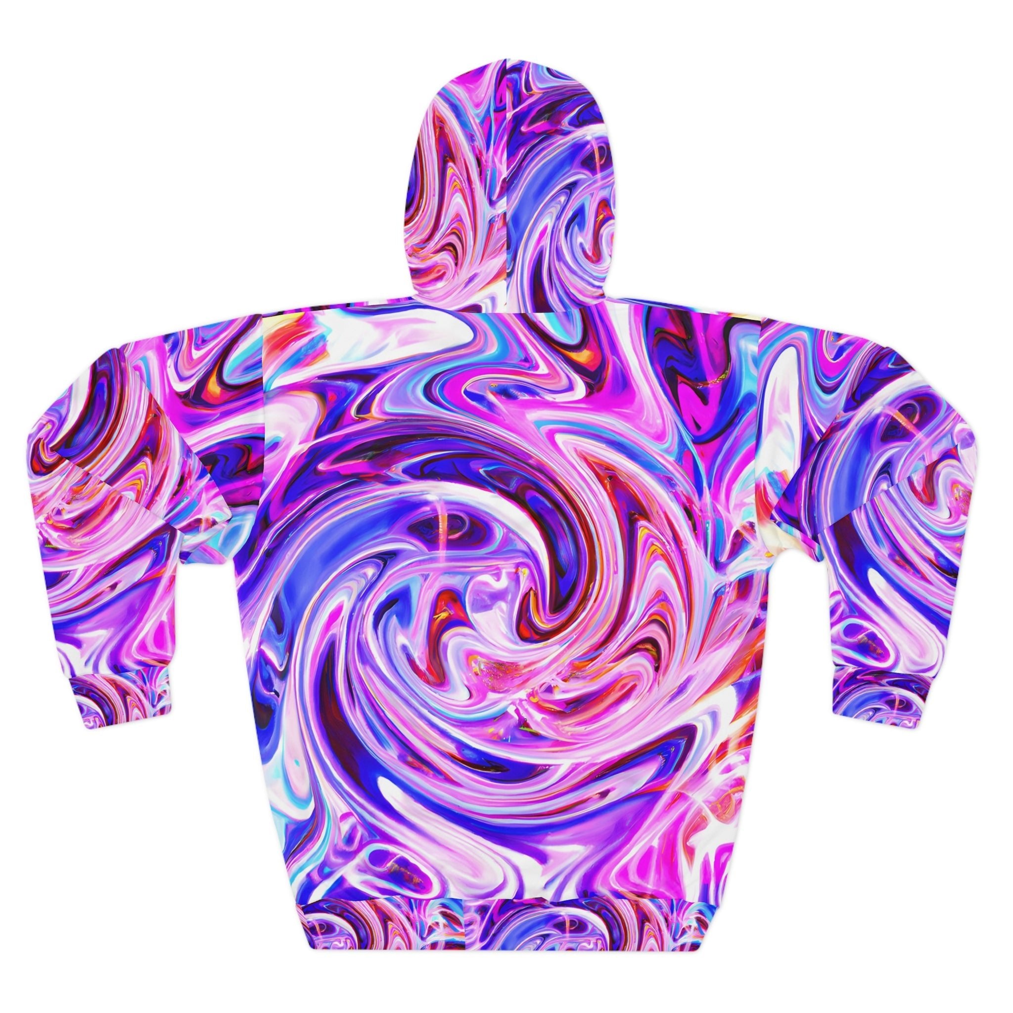 Pullover Hoodies - Psychedelic Purple Swirl Unisex Pullover Hoodie - Acid Daddy