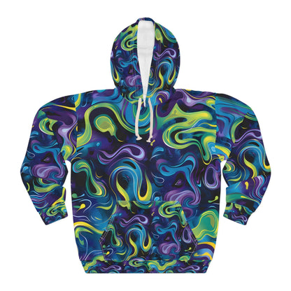 Pullover Hoodies - Psychedelic Terquoise Myster Unisex Pullover Hoodie - Acid Daddy