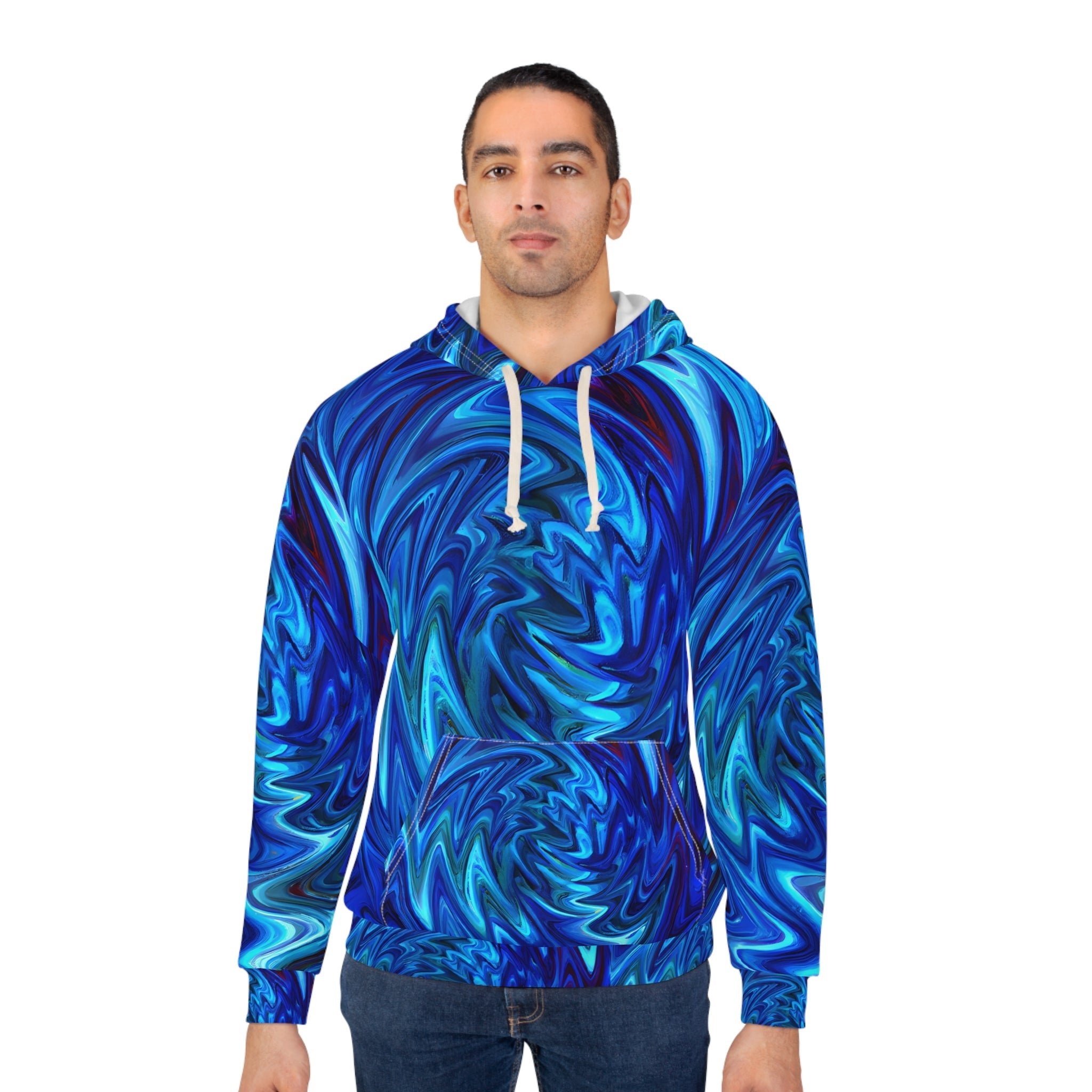 Pullover Hoodies - Vortex Blue Unisex Pullover Hoodie - Acid Daddy