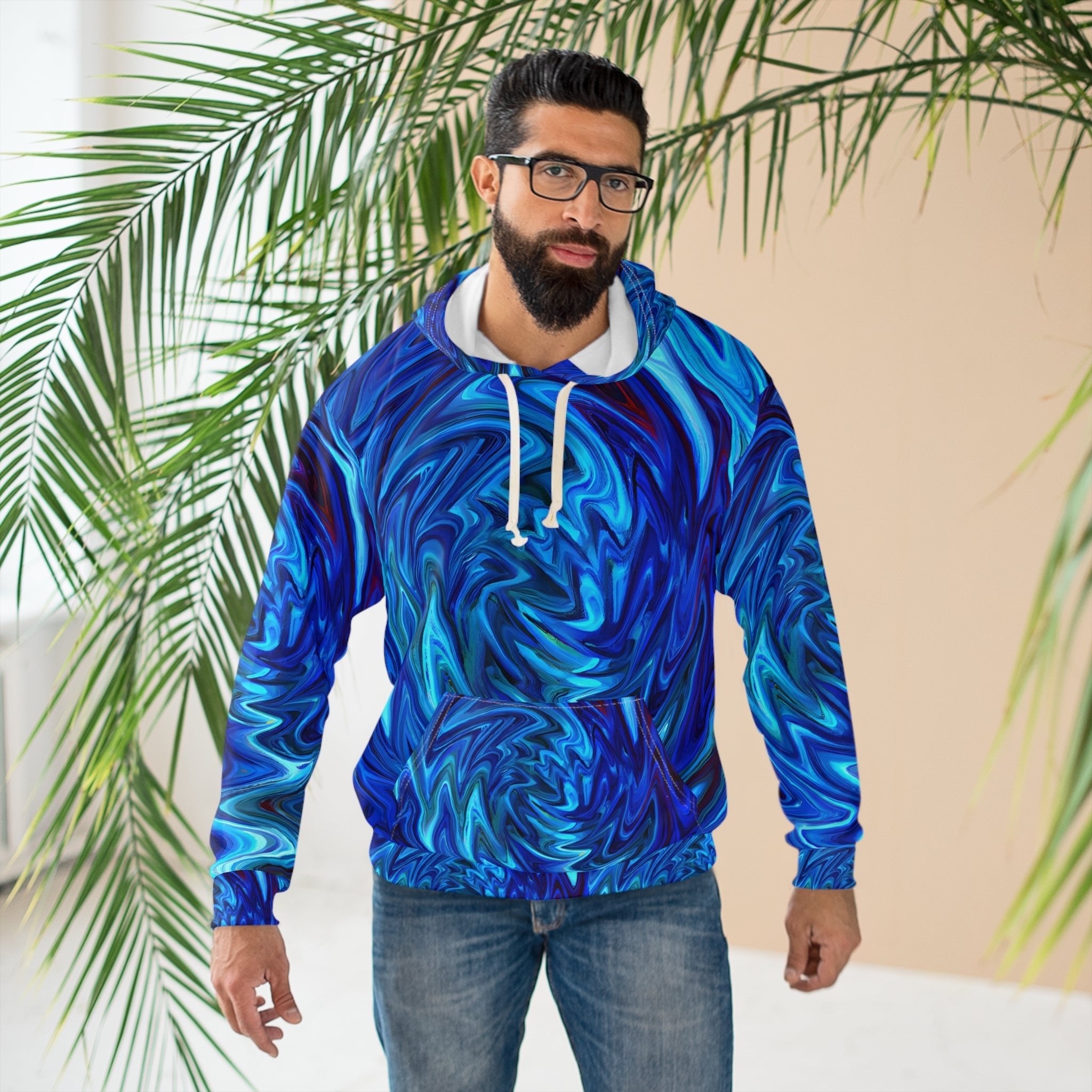 Pullover Hoodies - Vortex Blue Unisex Pullover Hoodie - Acid Daddy