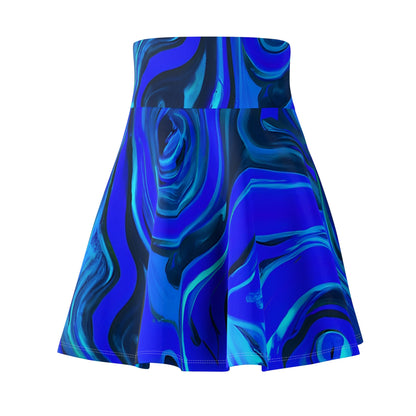 Skater Skirts - Women's Blue Icy Flow Festival Skater Skirt - Acid Daddy