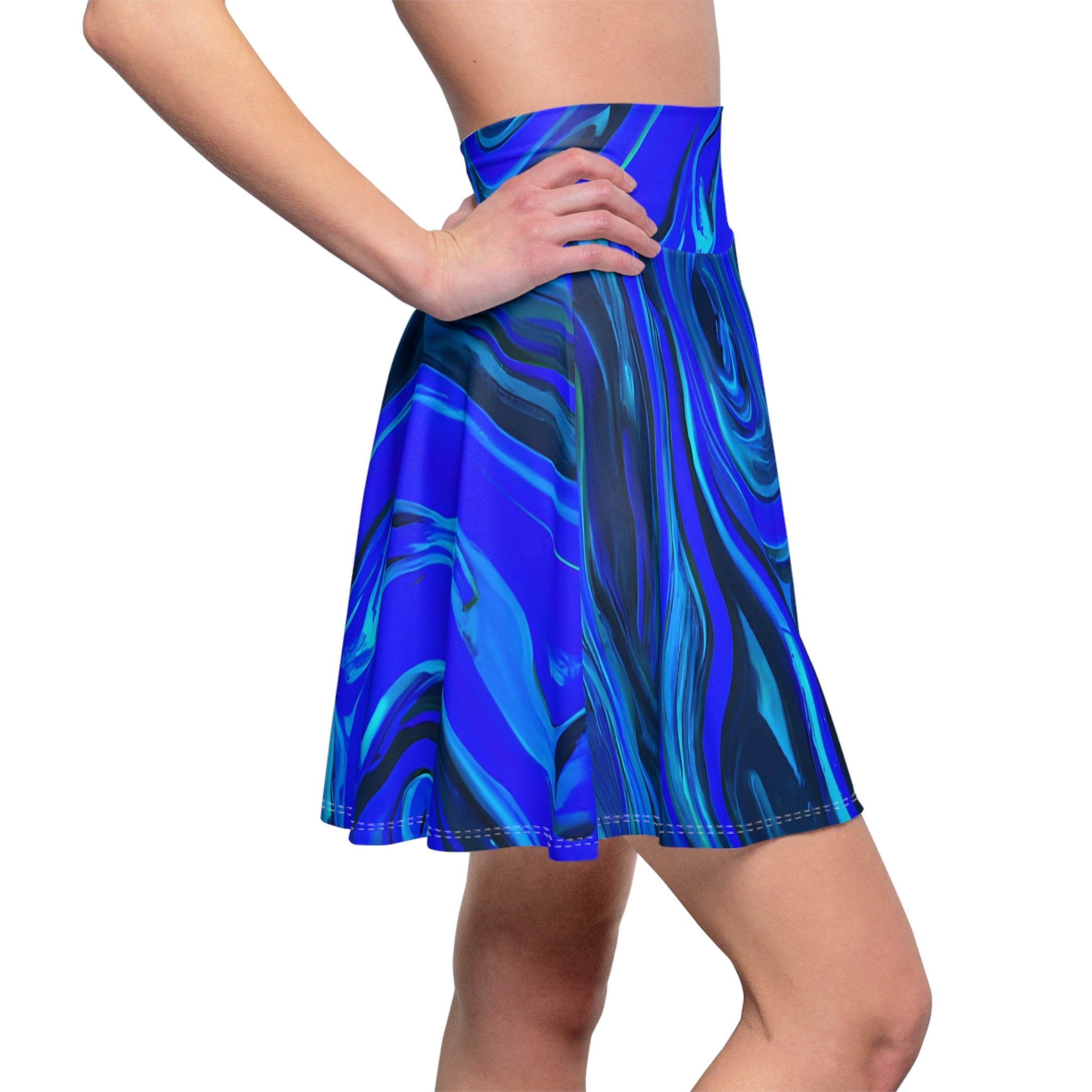 Skater Skirts - Women's Blue Icy Flow Festival Skater Skirt - Acid Daddy