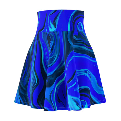 Skater Skirts - Women's Blue Icy Flow Festival Skater Skirt - Acid Daddy