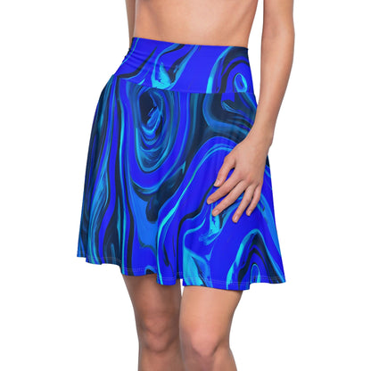 Skater Skirts - Women's Blue Icy Flow Festival Skater Skirt - Acid Daddy