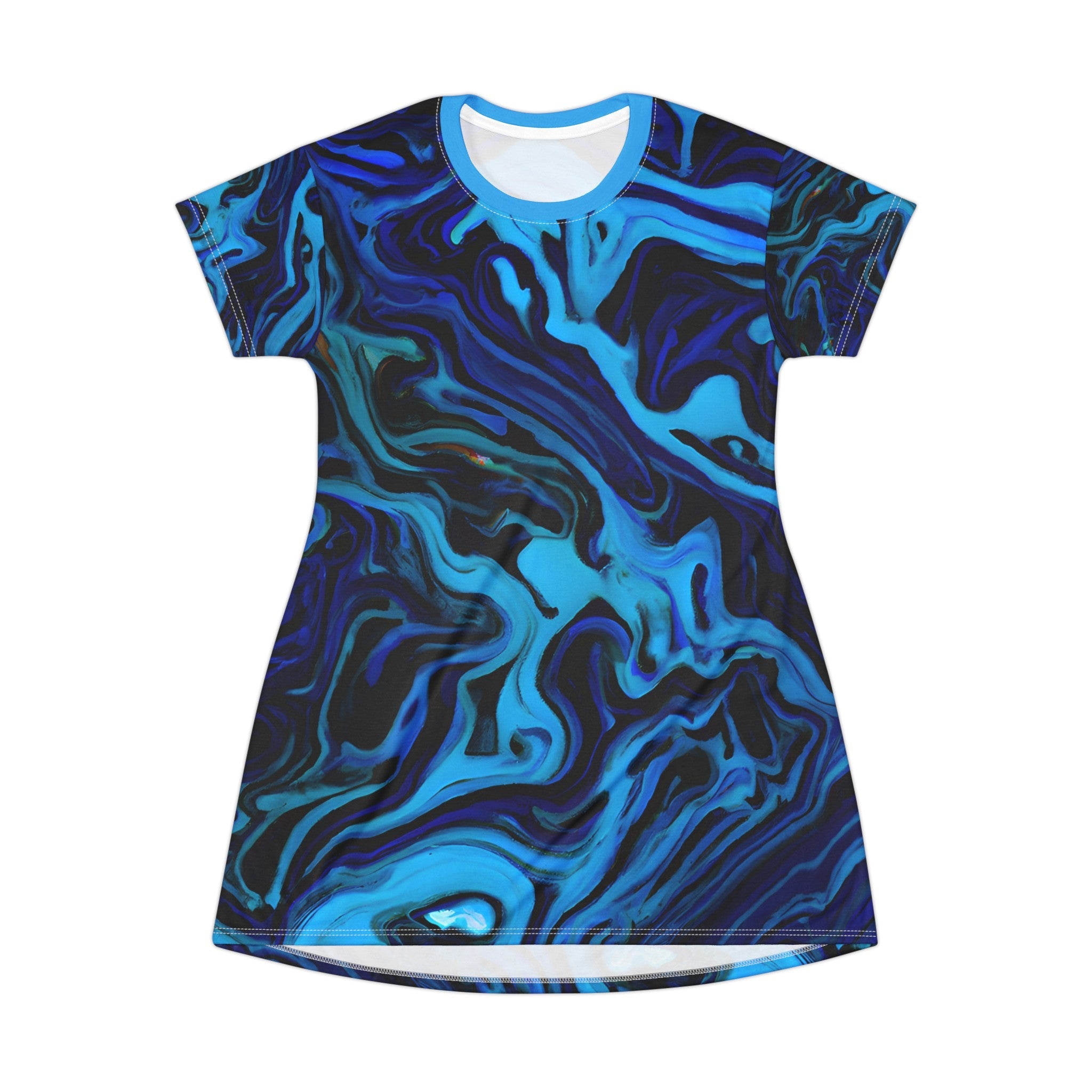 T - Shirt Dresses - Azure Cascade T - Shirt Dress - Acid Daddy