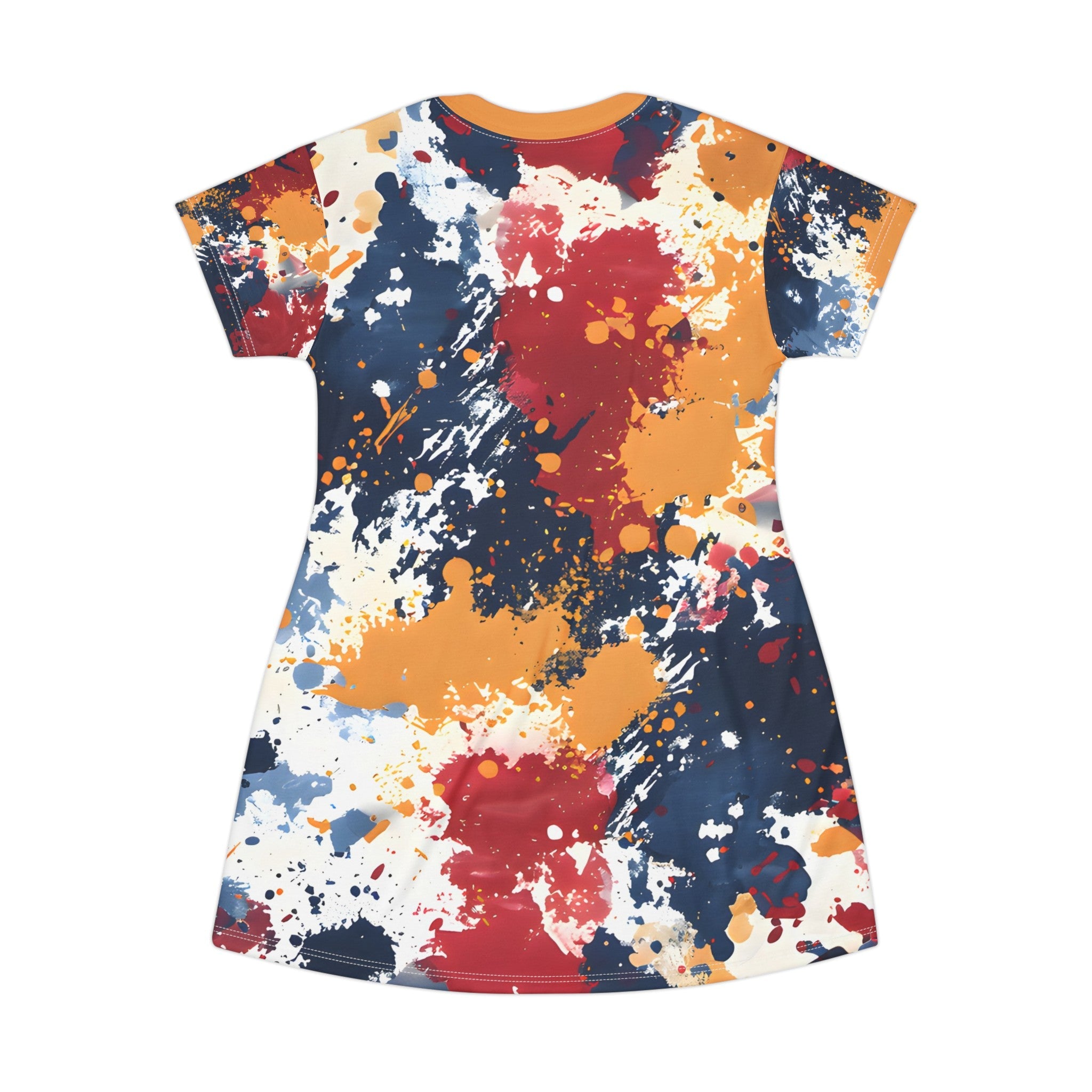 T - Shirt Dresses - Crimson Gold Splash T - Shirt Dress - Acid Daddy