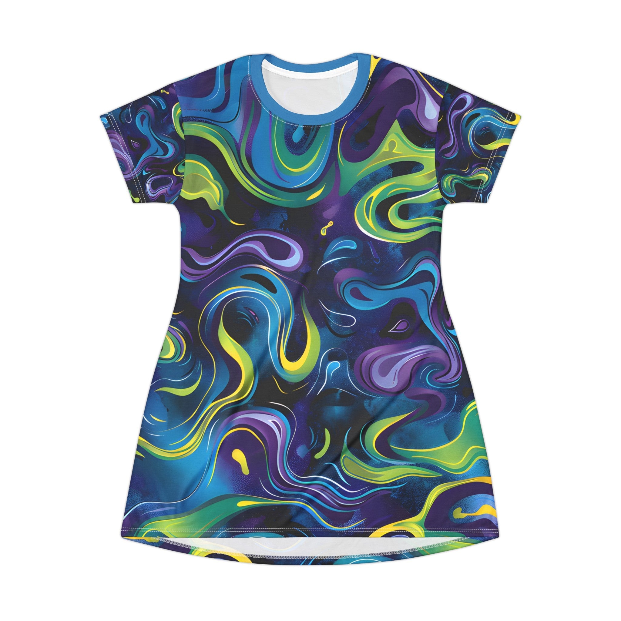 T - Shirt Dresses - Turquoise Mystery T - Shirt Dress - Acid Daddy