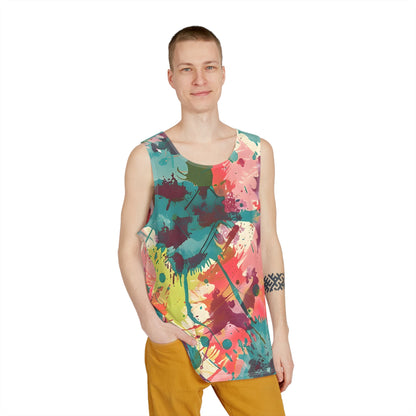 Tank Tops - Men's Cerulean Peach Splash Tank Top - Acid Daddy