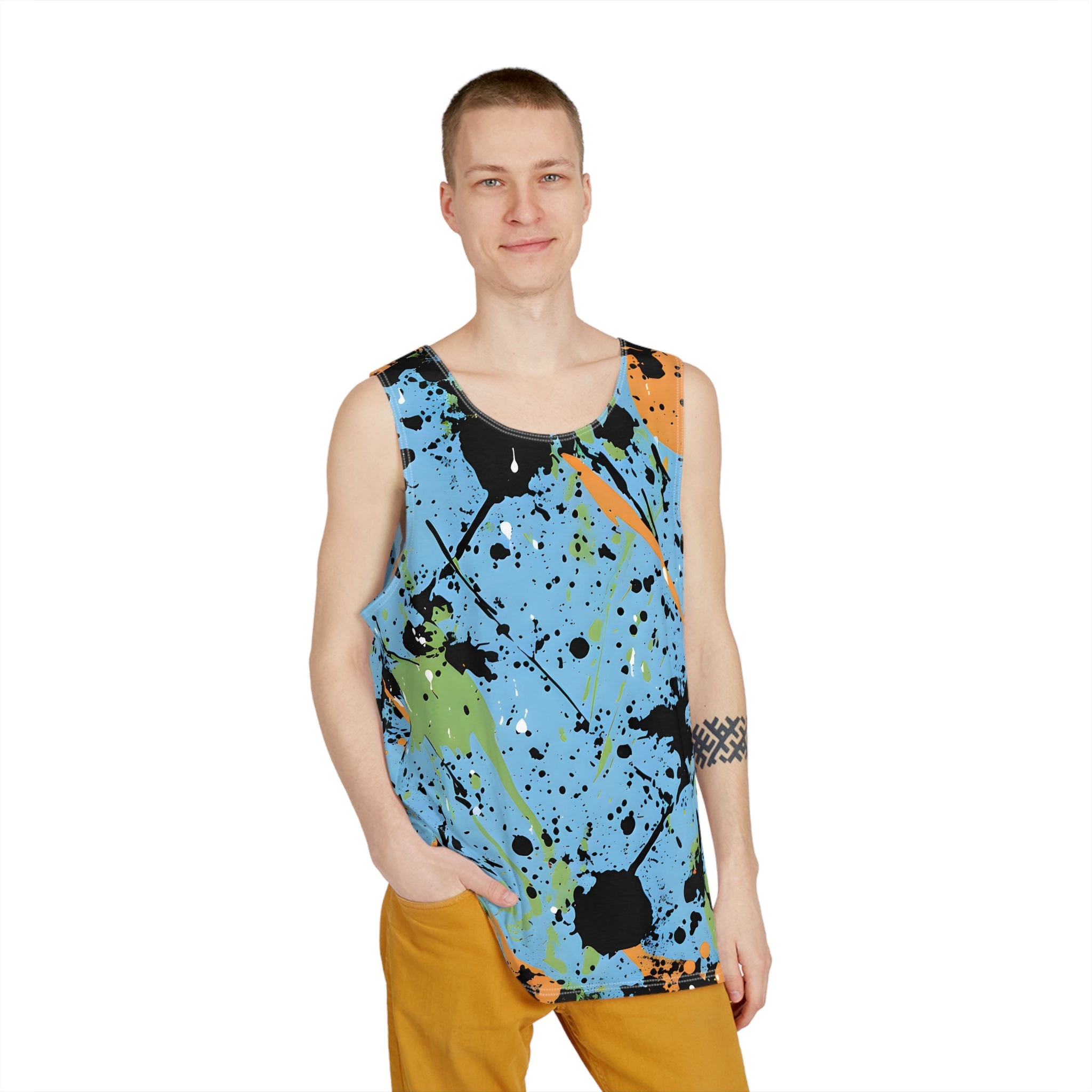 Tank Tops - Men's Sky Blue Splash Tank Top - Acid Daddy