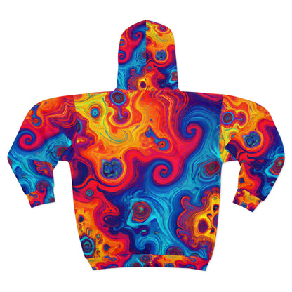 Zippered Hoodies - Amoebic Blue Unisex Zippered Hoodie - Acid Daddy