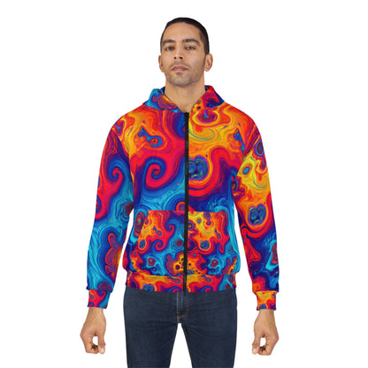 Zippered Hoodies - Amoebic Blue Unisex Zippered Hoodie - Acid Daddy